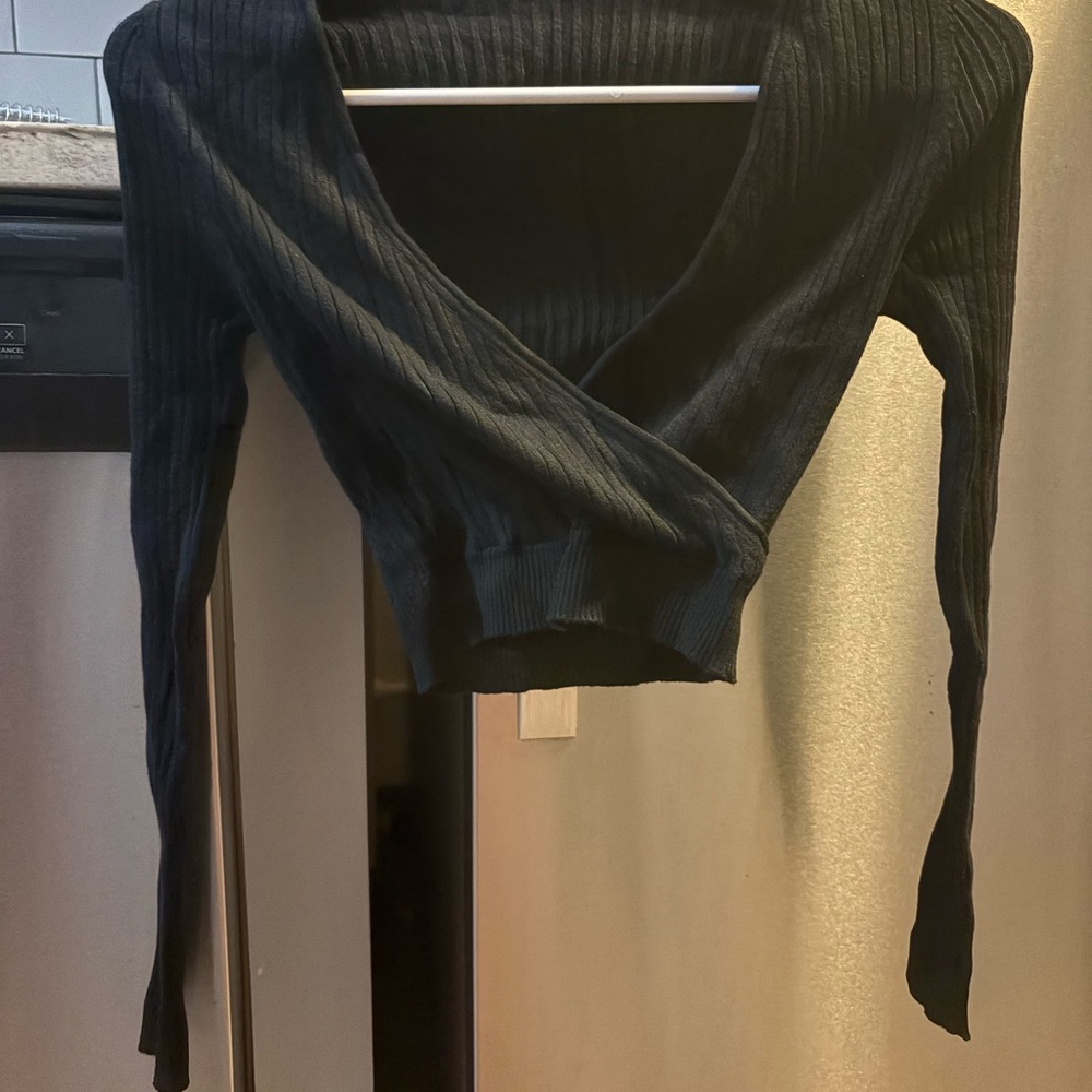 Black Ribbed Women's Top